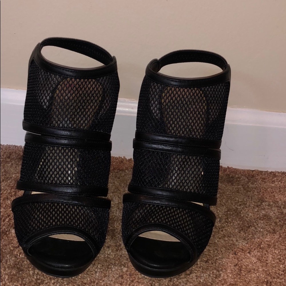 Black Mesh Heels
